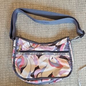 Lesportsac Classic Hobo Bag Puple Pink Floral